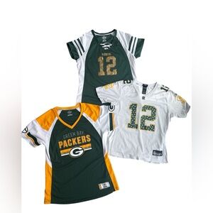 Bundle 3 Green Bay Packers #12 Rodgers Jerseys Women’s
